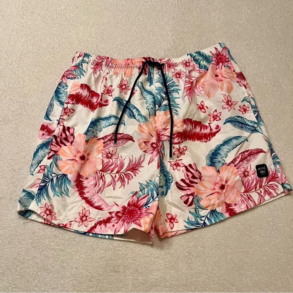 Spicy Tuna Tropical Pink and Red Athletic Swim Trunks Shorts Quick-Dry Fabric